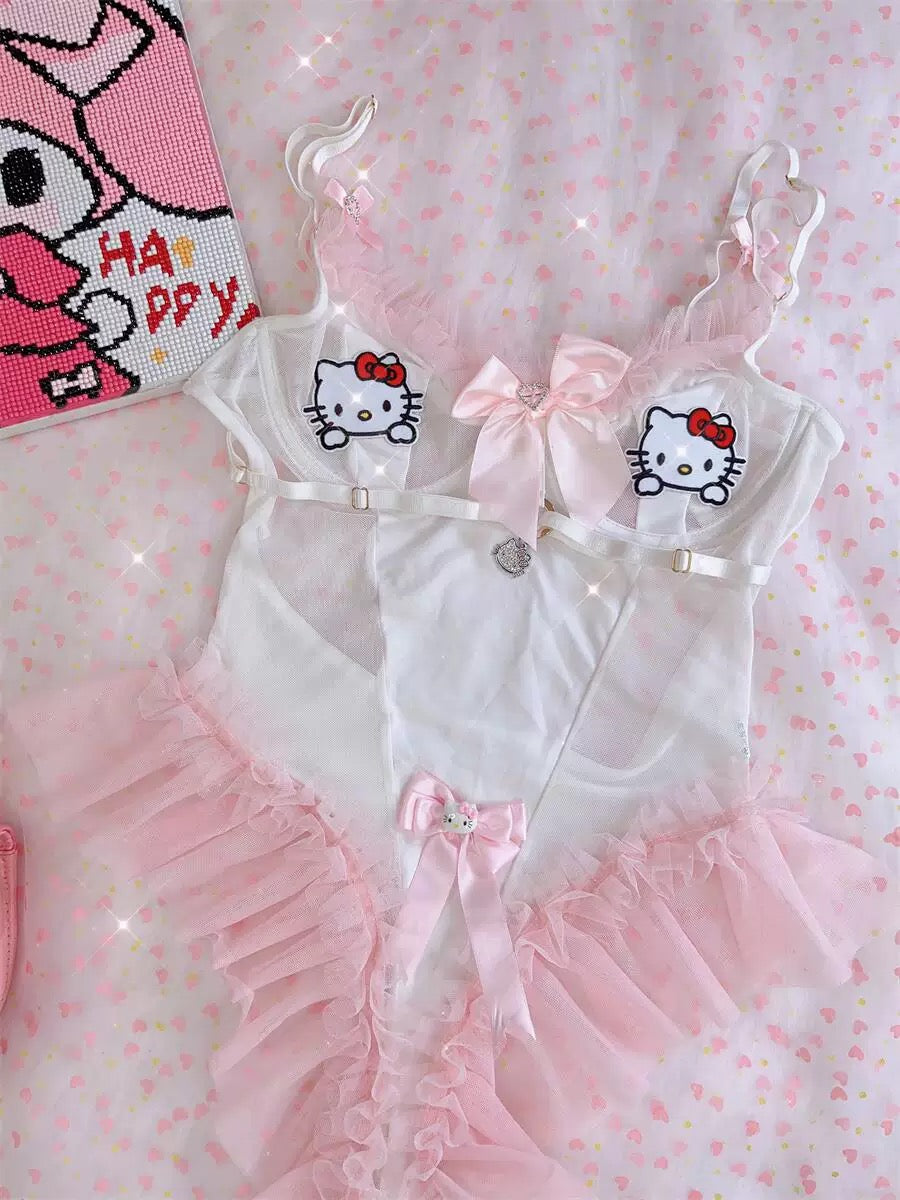 Y2K bow camisole jumpsuit