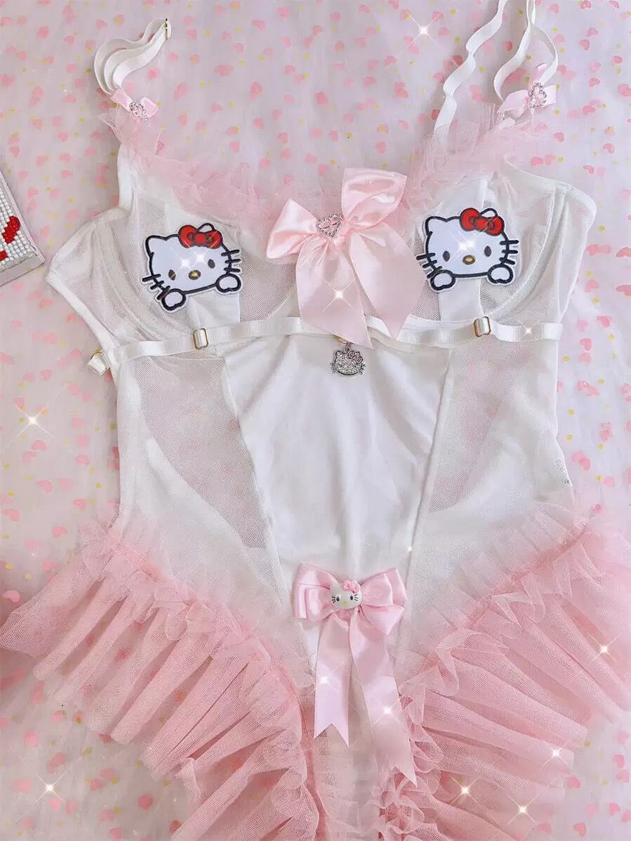 Y2K bow camisole jumpsuit