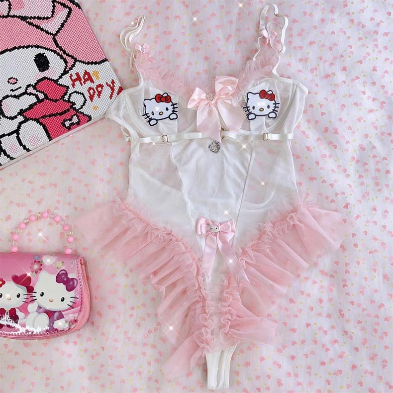 Y2K bow camisole jumpsuit