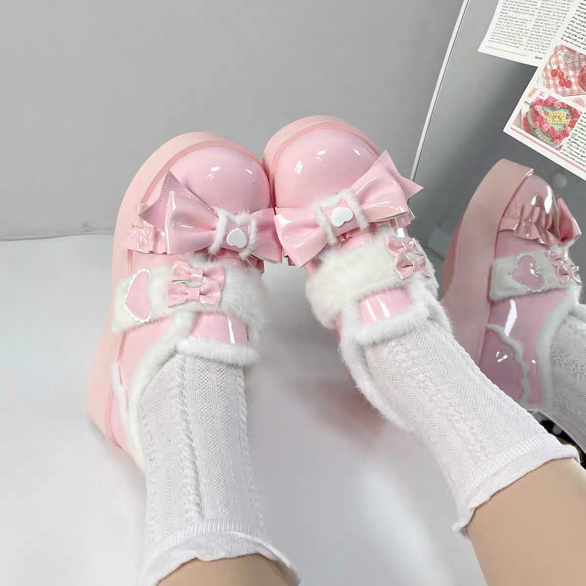Cream Cake Dolly Platform Shoes