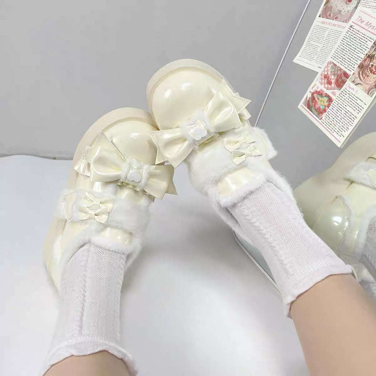 Cream Cake Dolly Platform Shoes