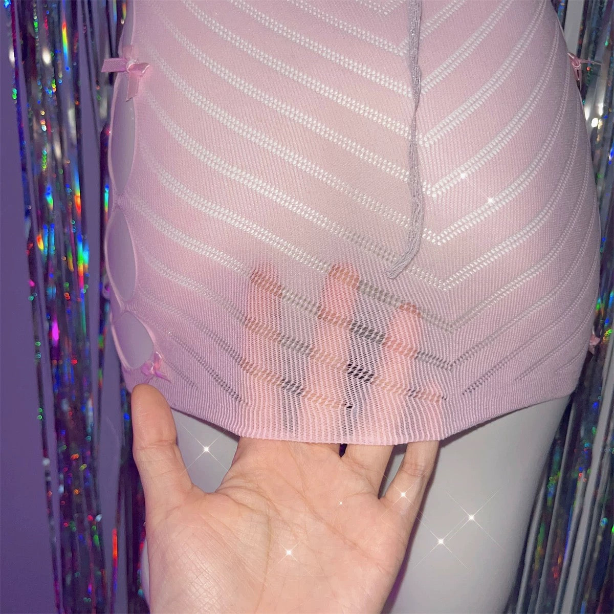 Pink Bow Hollow Dress