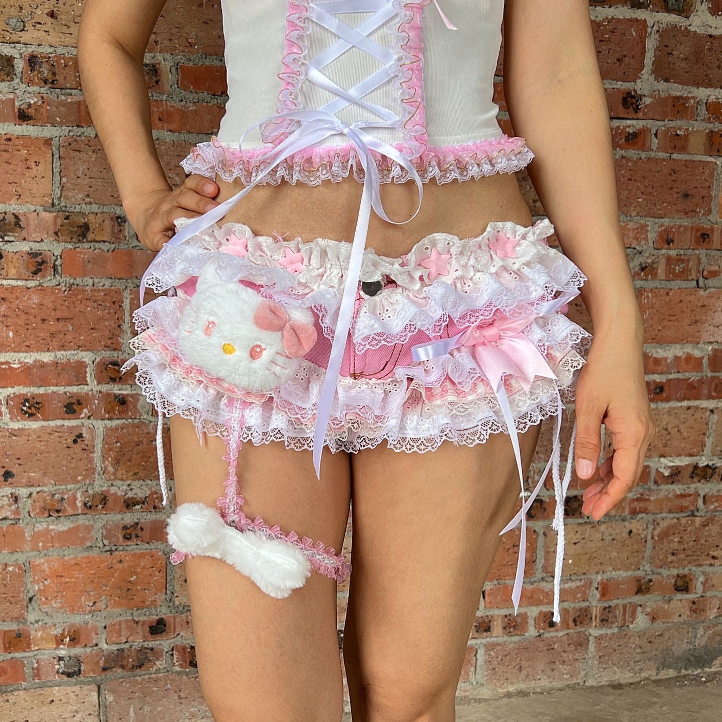 Cute girl cat suit