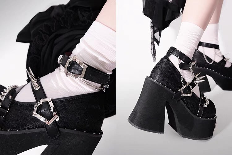 Dark Rose Witch Dolly Platform Shoes