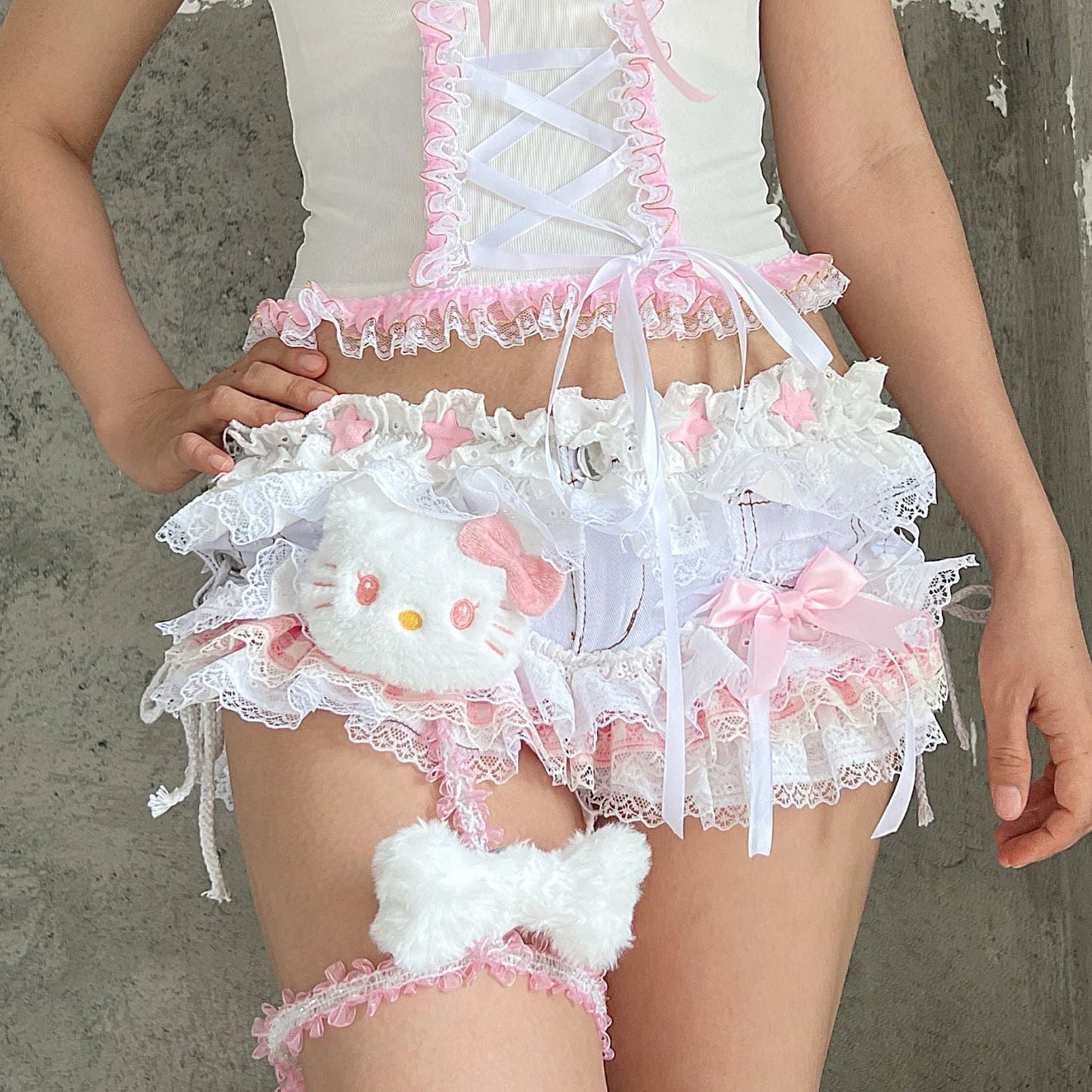 Cute girl cat suit