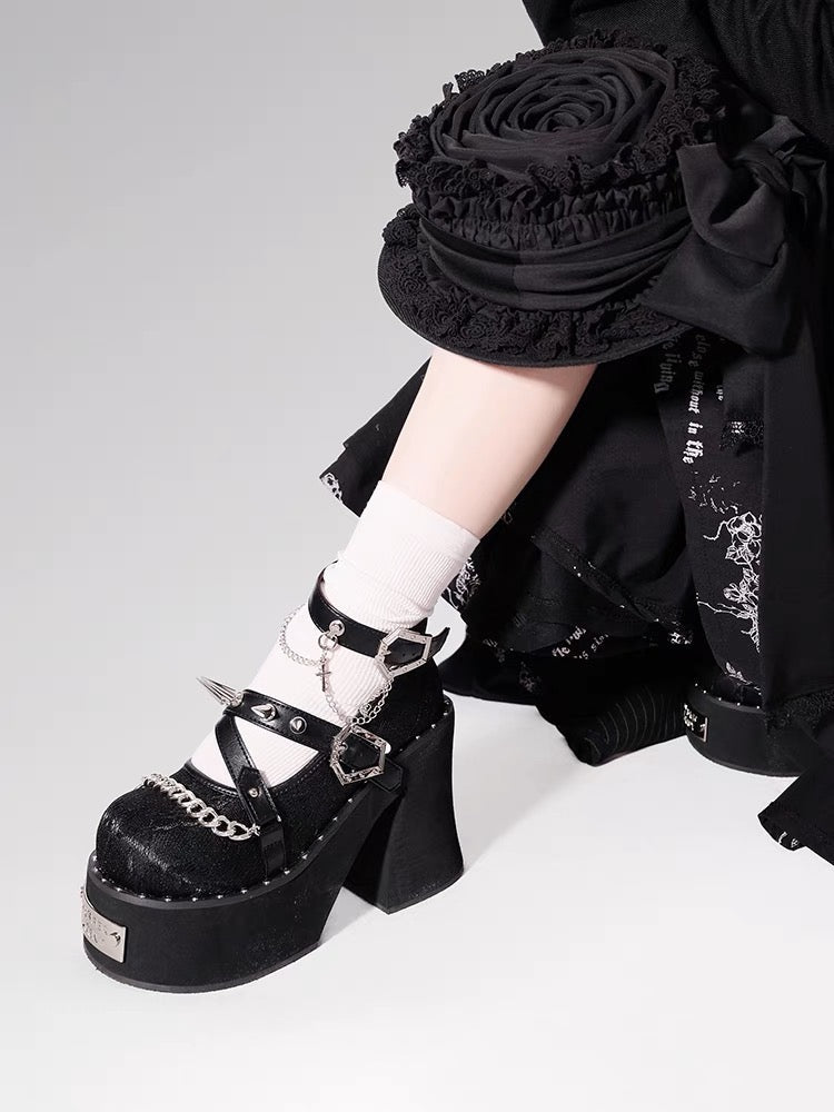 Dark Rose Witch Dolly Platform Shoes