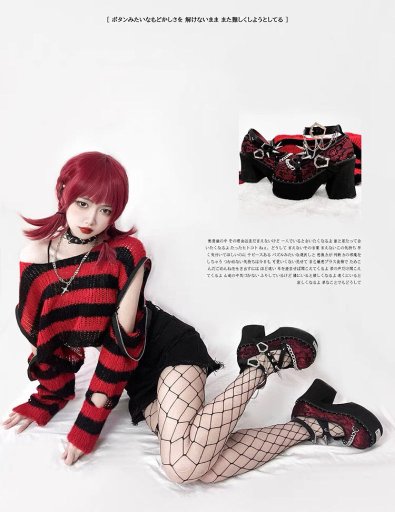 Dark Rose Witch Dolly Platform Shoes