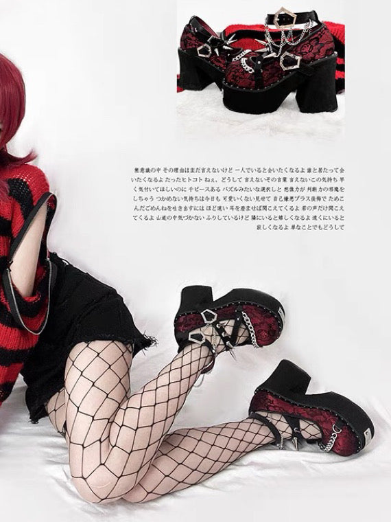 Dark Rose Witch Dolly Platform Shoes