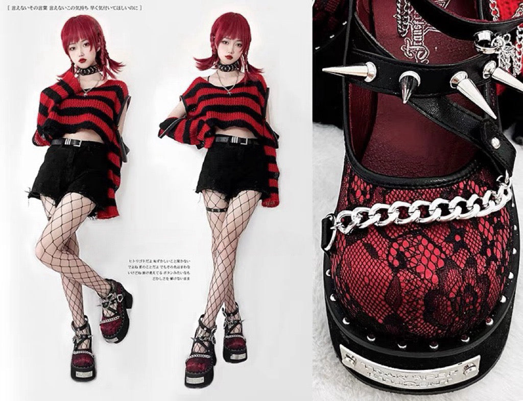 Dark Rose Witch Dolly Platform Shoes
