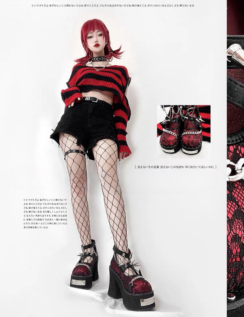 Dark Rose Witch Dolly Platform Shoes