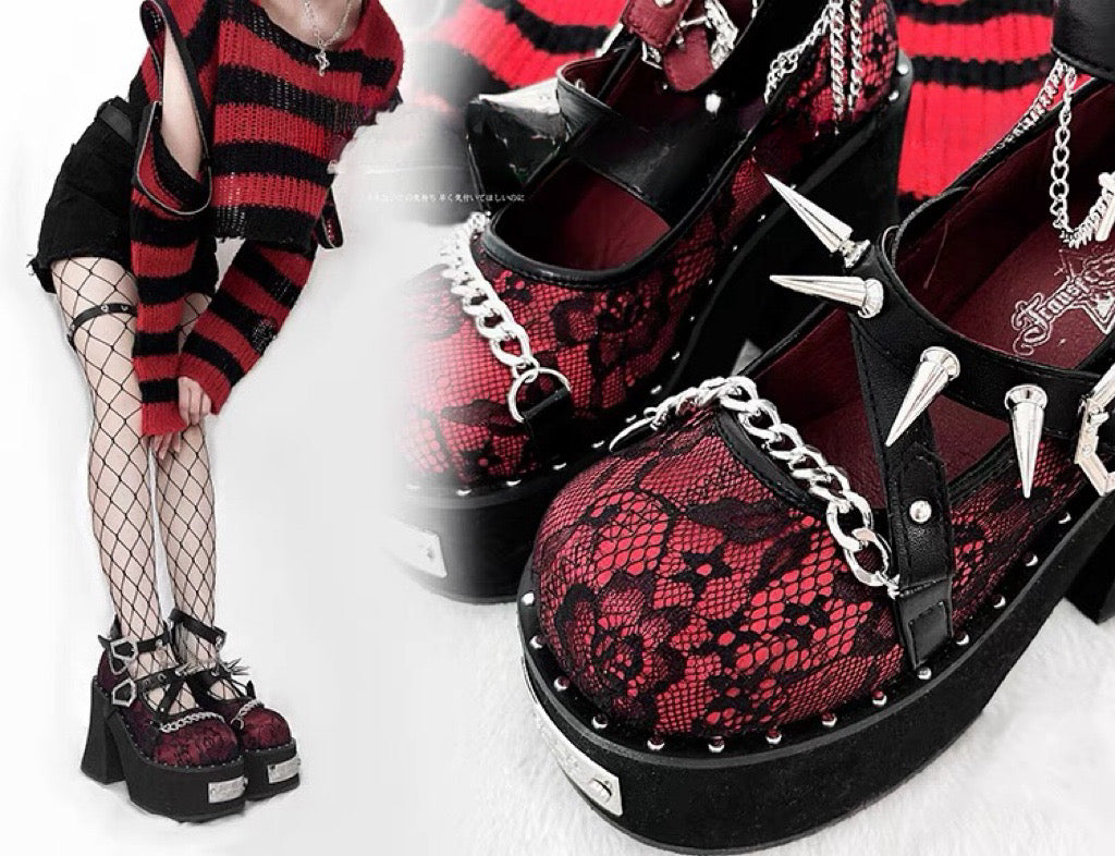 Dark Rose Witch Dolly Platform Shoes