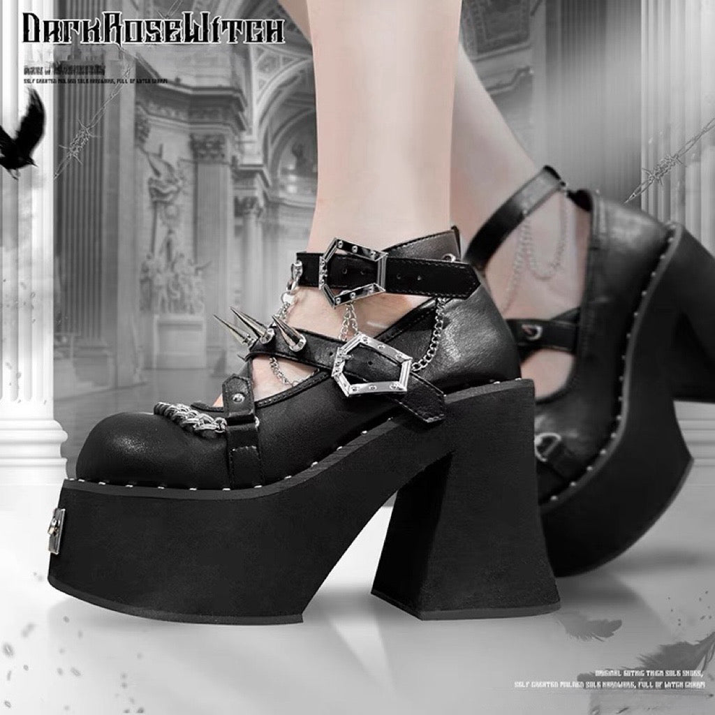 Dark Rose Witch Dolly Platform Shoes