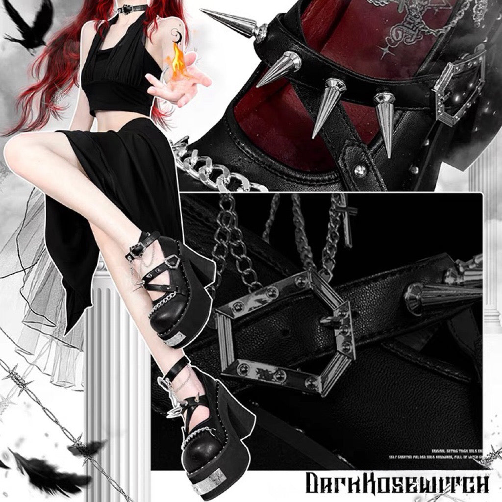 Dark Rose Witch Dolly Platform Shoes