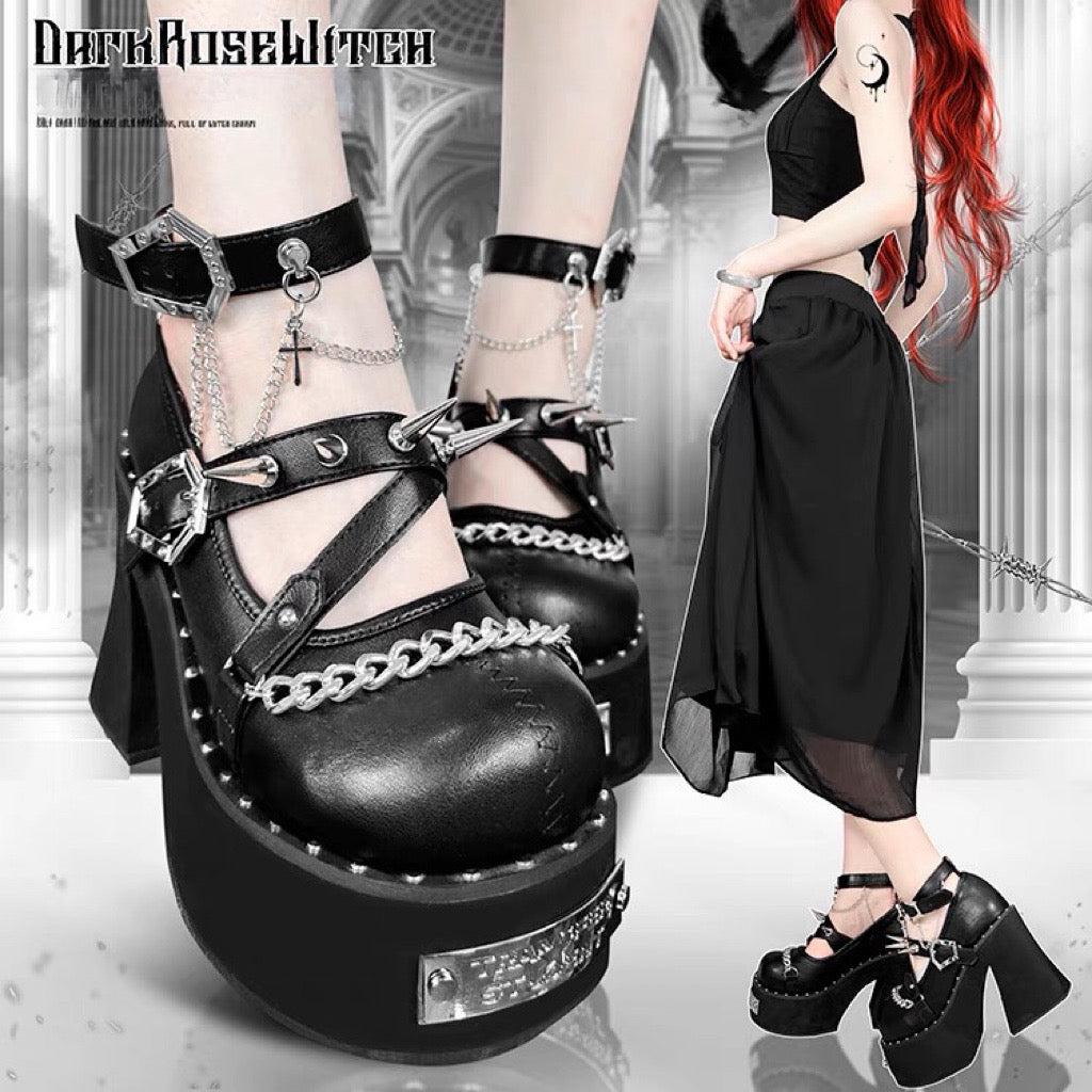 Dark Rose Witch Dolly Platform Shoes