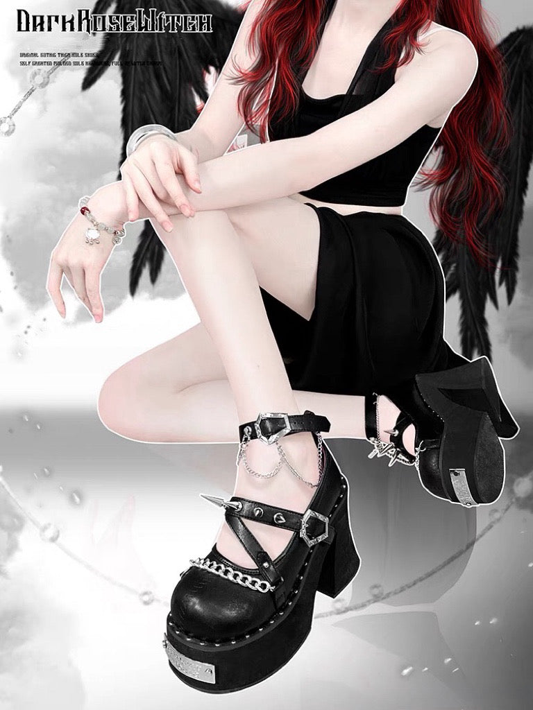 Dark Rose Witch Dolly Platform Shoes