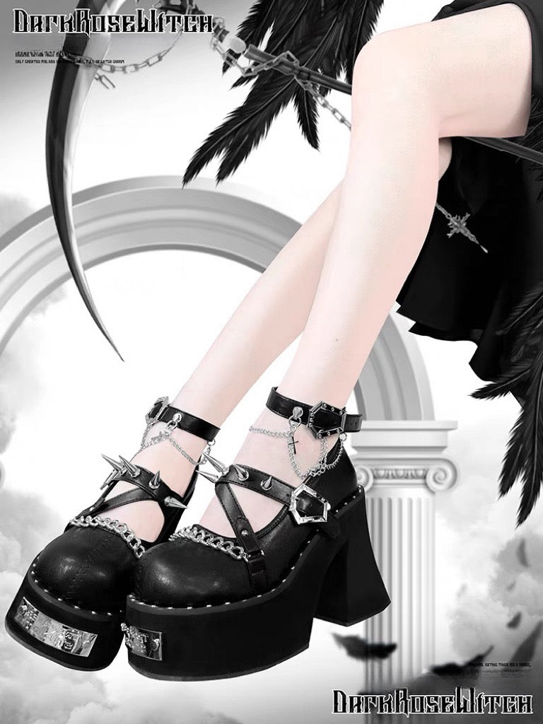 Dark Rose Witch Dolly Platform Shoes