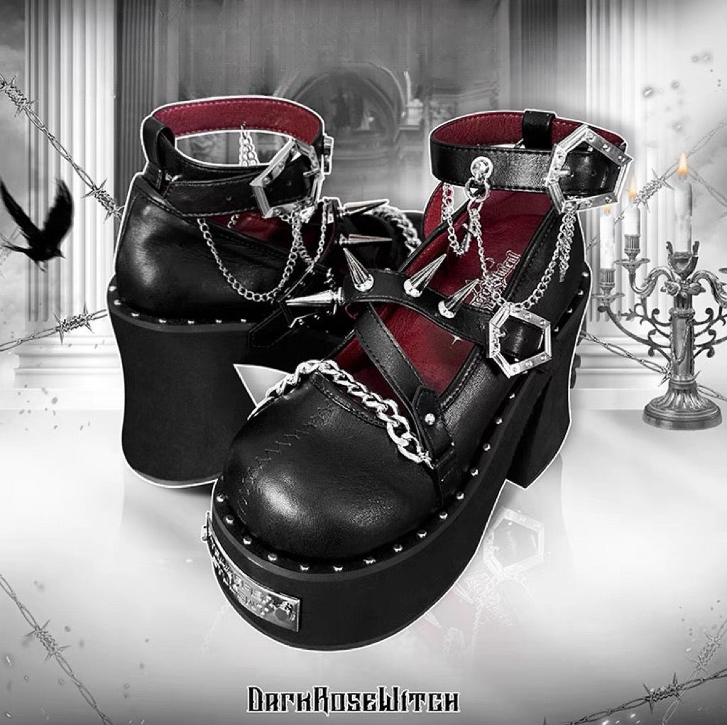 Dark Rose Witch Dolly Platform Shoes