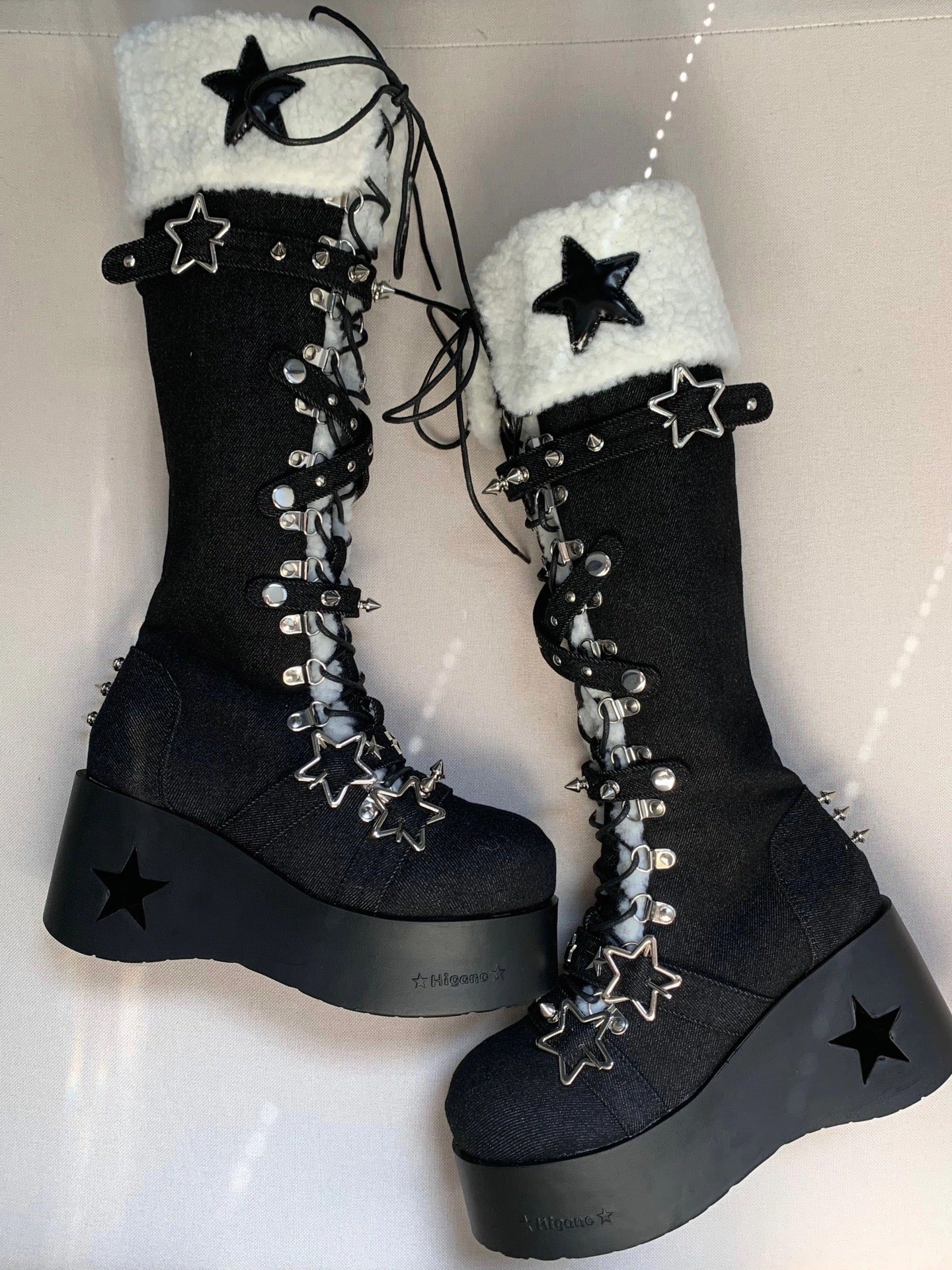 Cyber Star Platform Knee High Boots
