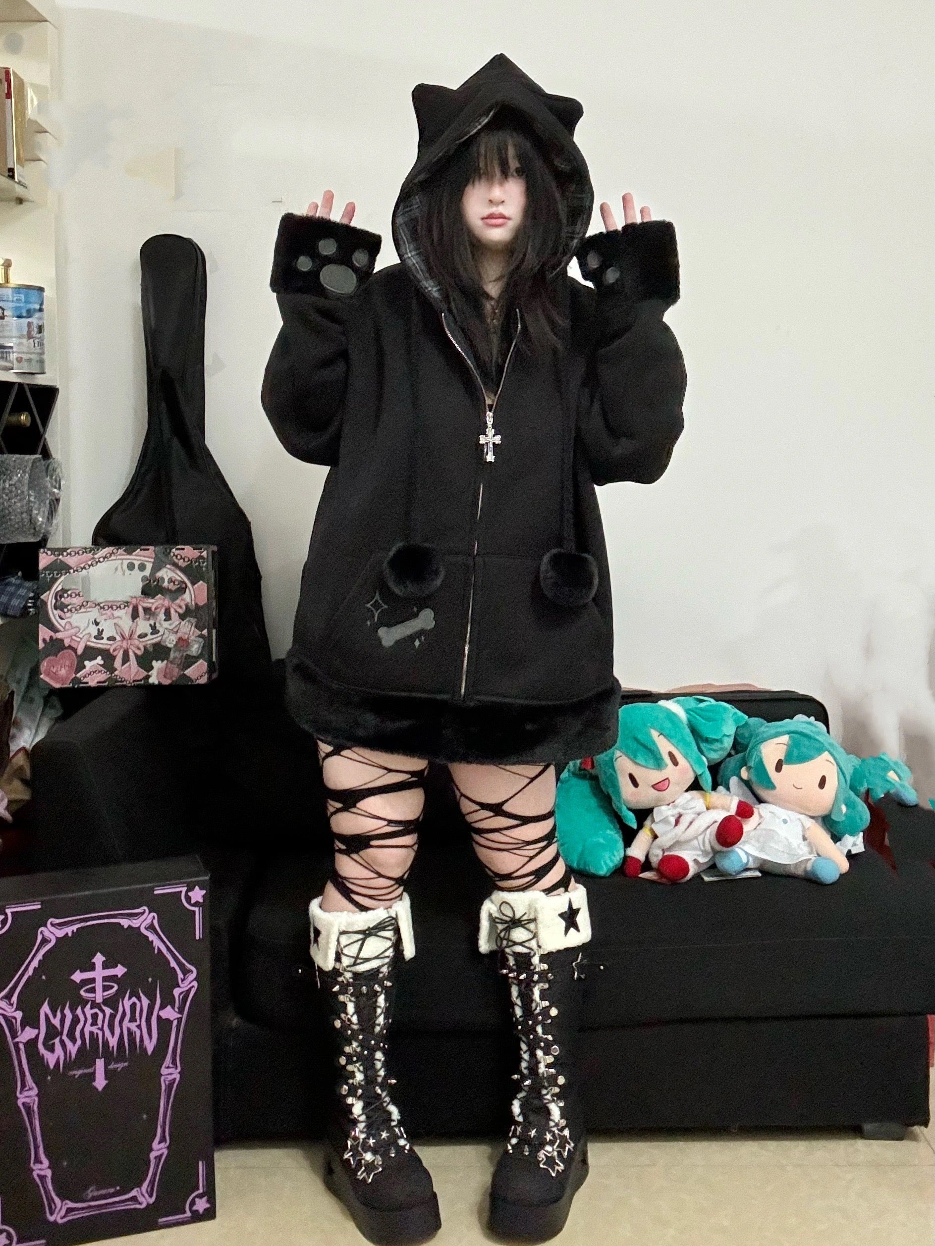 Cyber Star Platform Knee High Boots