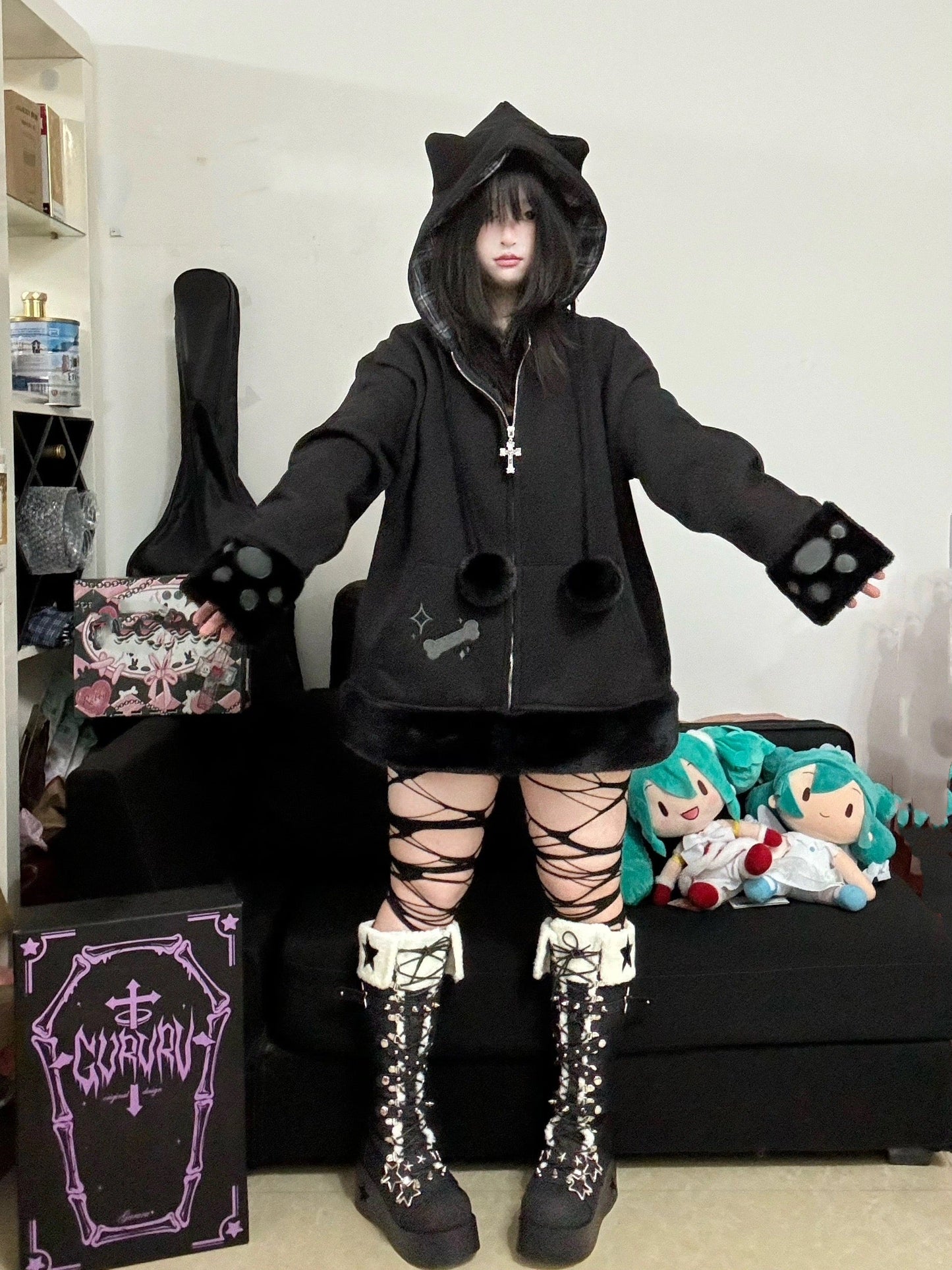 Cyber Star Platform Knee High Boots