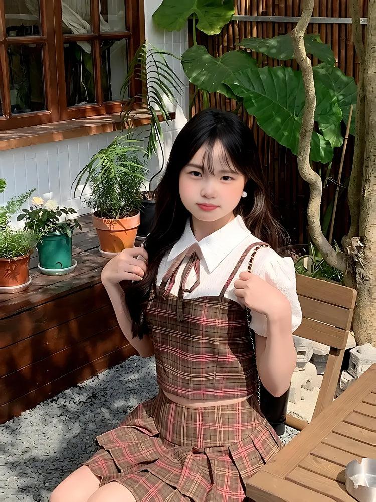 Kawaii Plaid Skirt Set