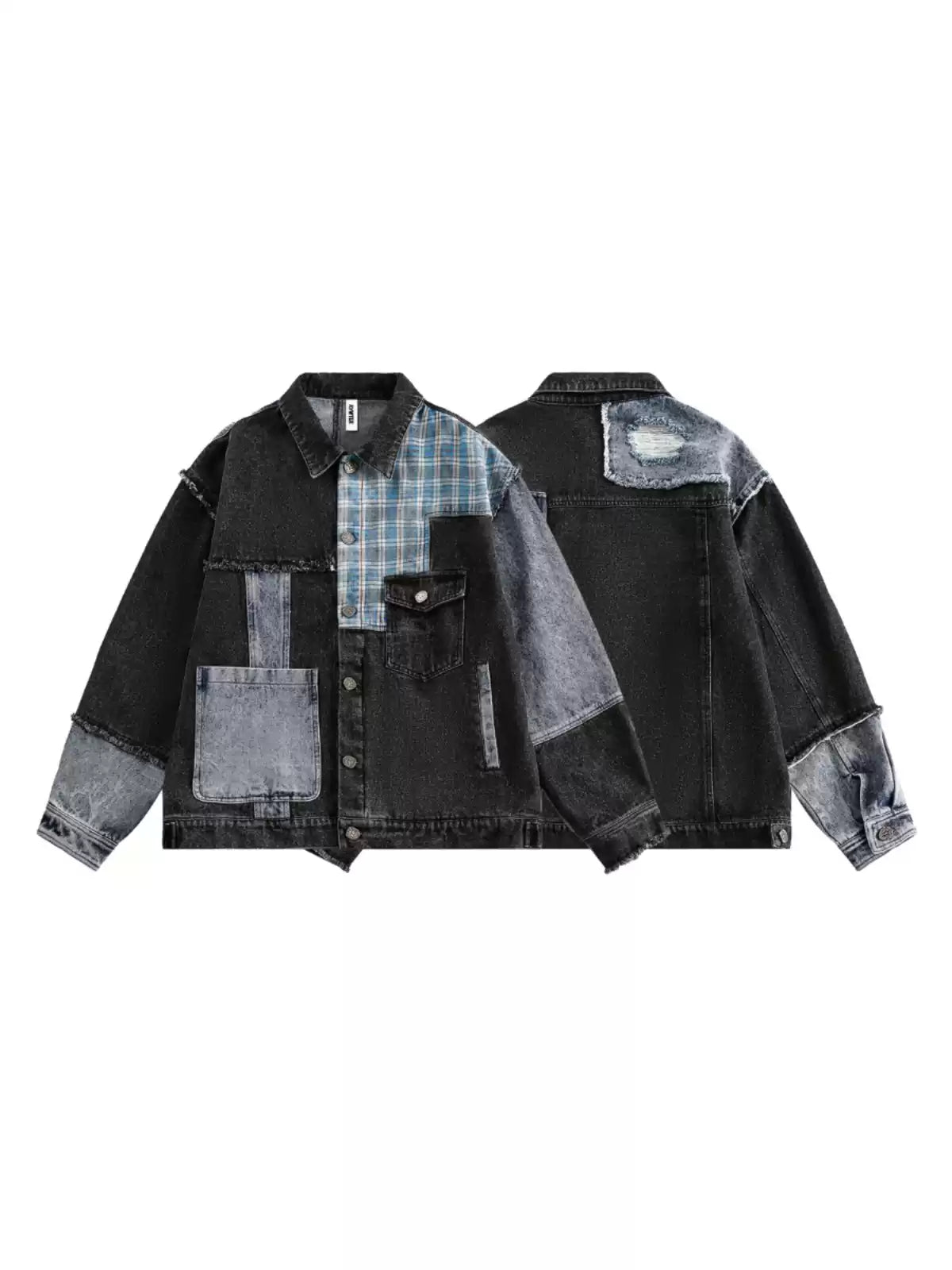 American retro splicing denim jacket
