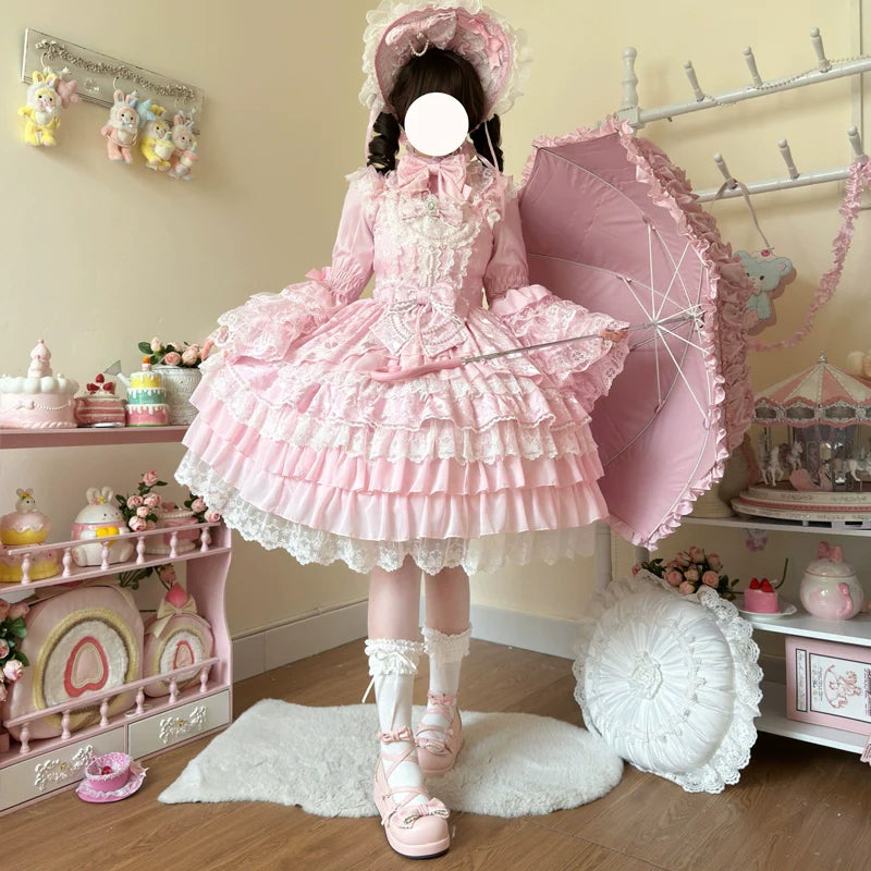 Wedding Sweet Lolita JSK Gorgeous Bridal Blouse Pink JSK + Brand Carton Box