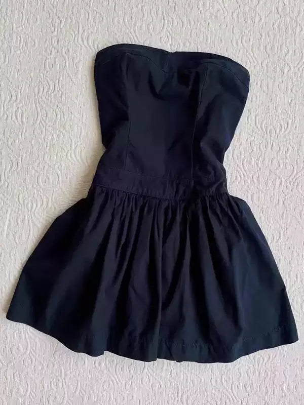 navy blue tube top dress