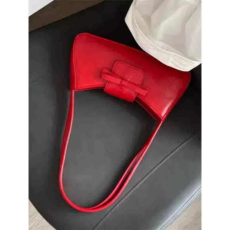 Dark Coquette Bow Baguette Bag