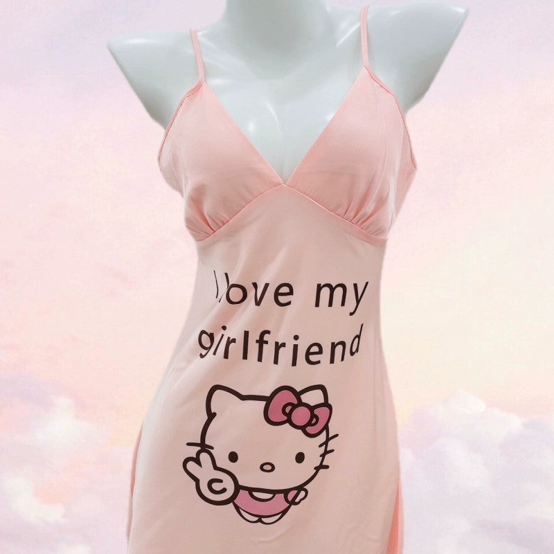Pink suspender nightdress