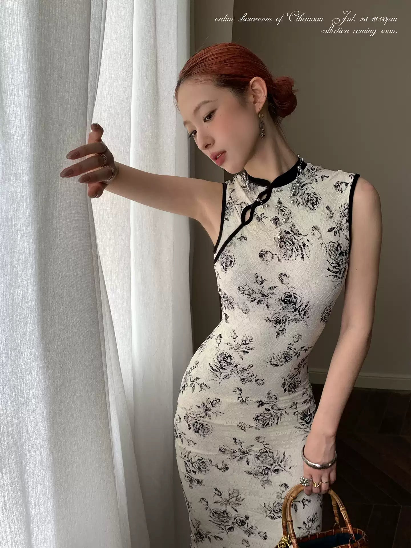 White Rose Cheongsam Dress