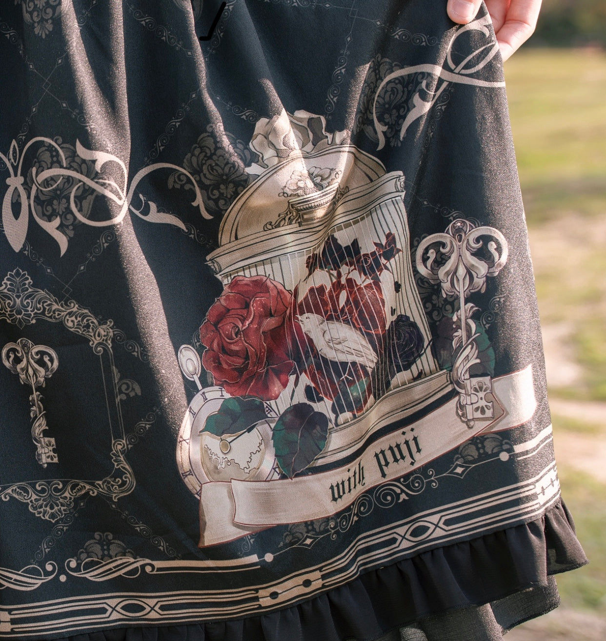 Gothic Black and Red Dress JSK