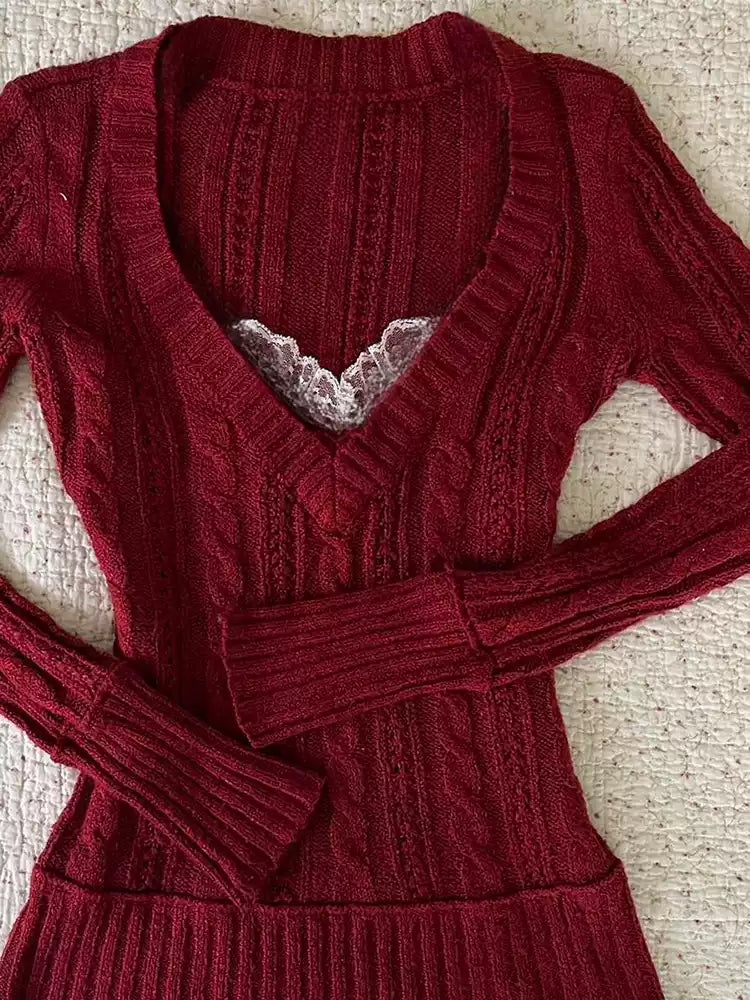 retro red sweater