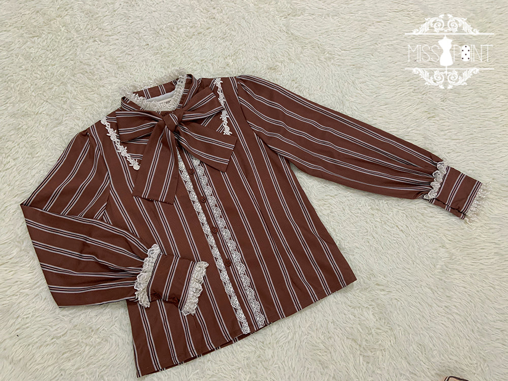Chocolate Daily Light Sweet Stripe Lolita Blouse