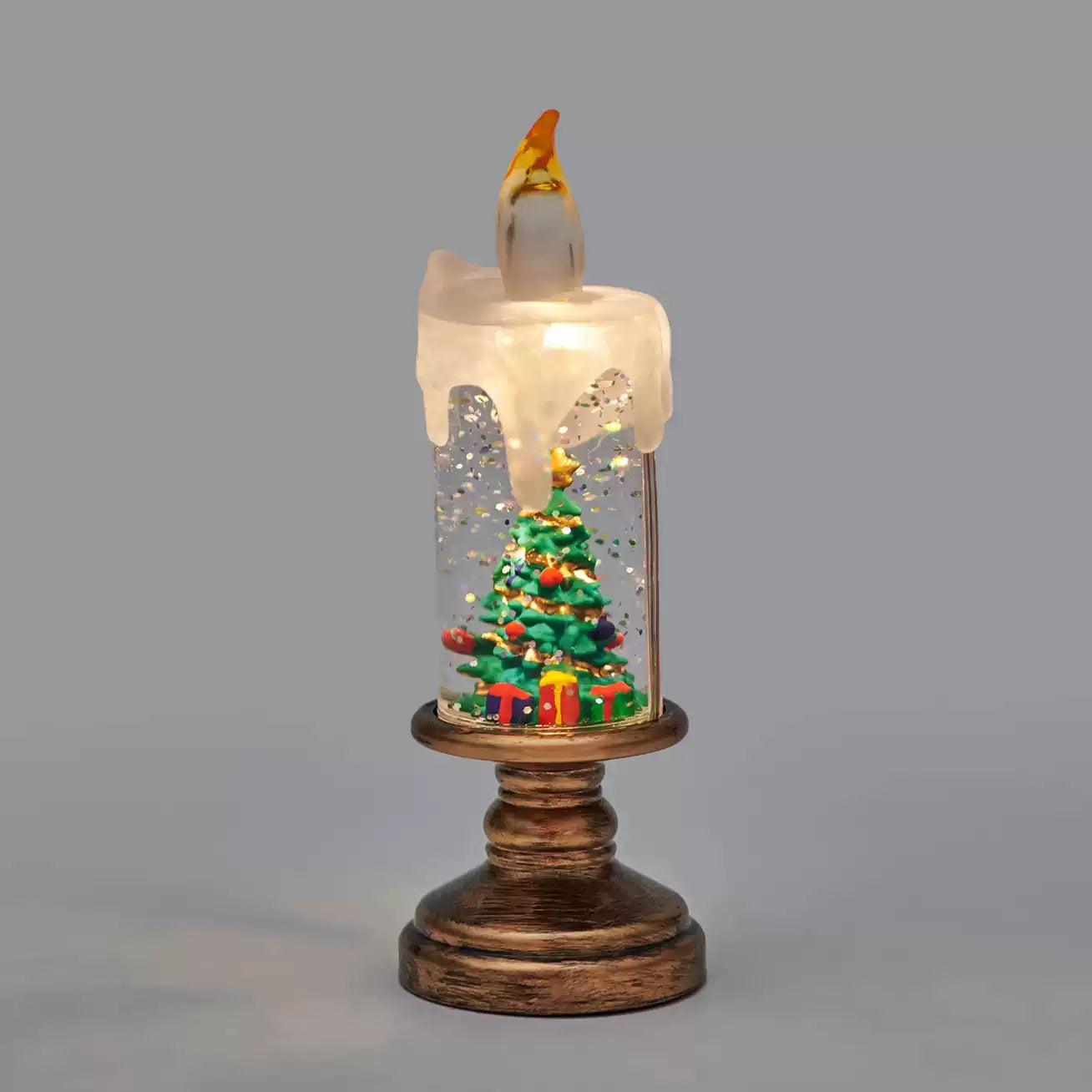 Christmas lights in the candles