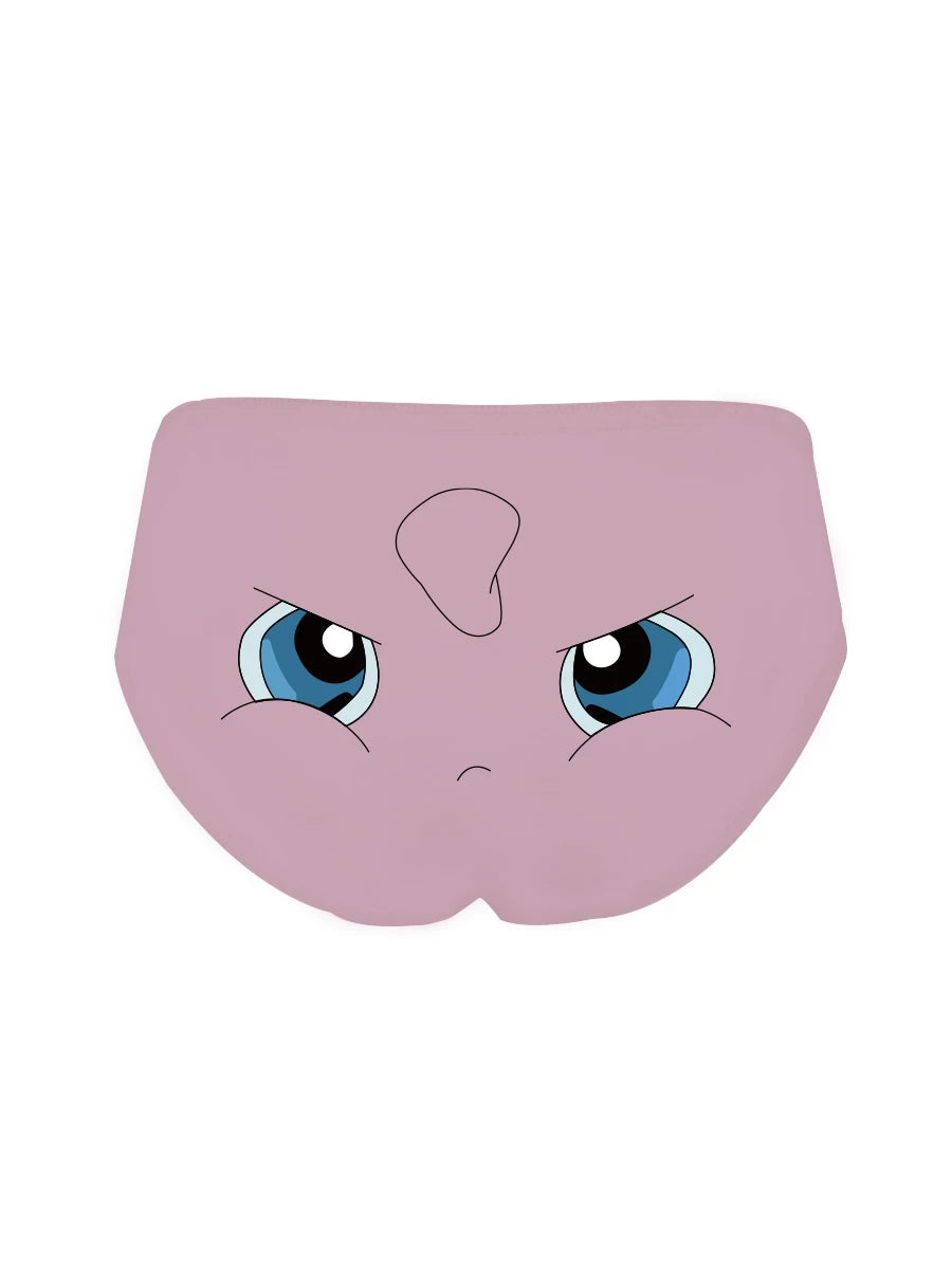 Innocent “Seiyou” Japanese Cartoon Ice-Silk Face Mask-Inspired Thong Underwear with Cotton Gusset, Cute Plus-Size Kawaii, Seamless Hip-Hugging, Comfortable Thin Style