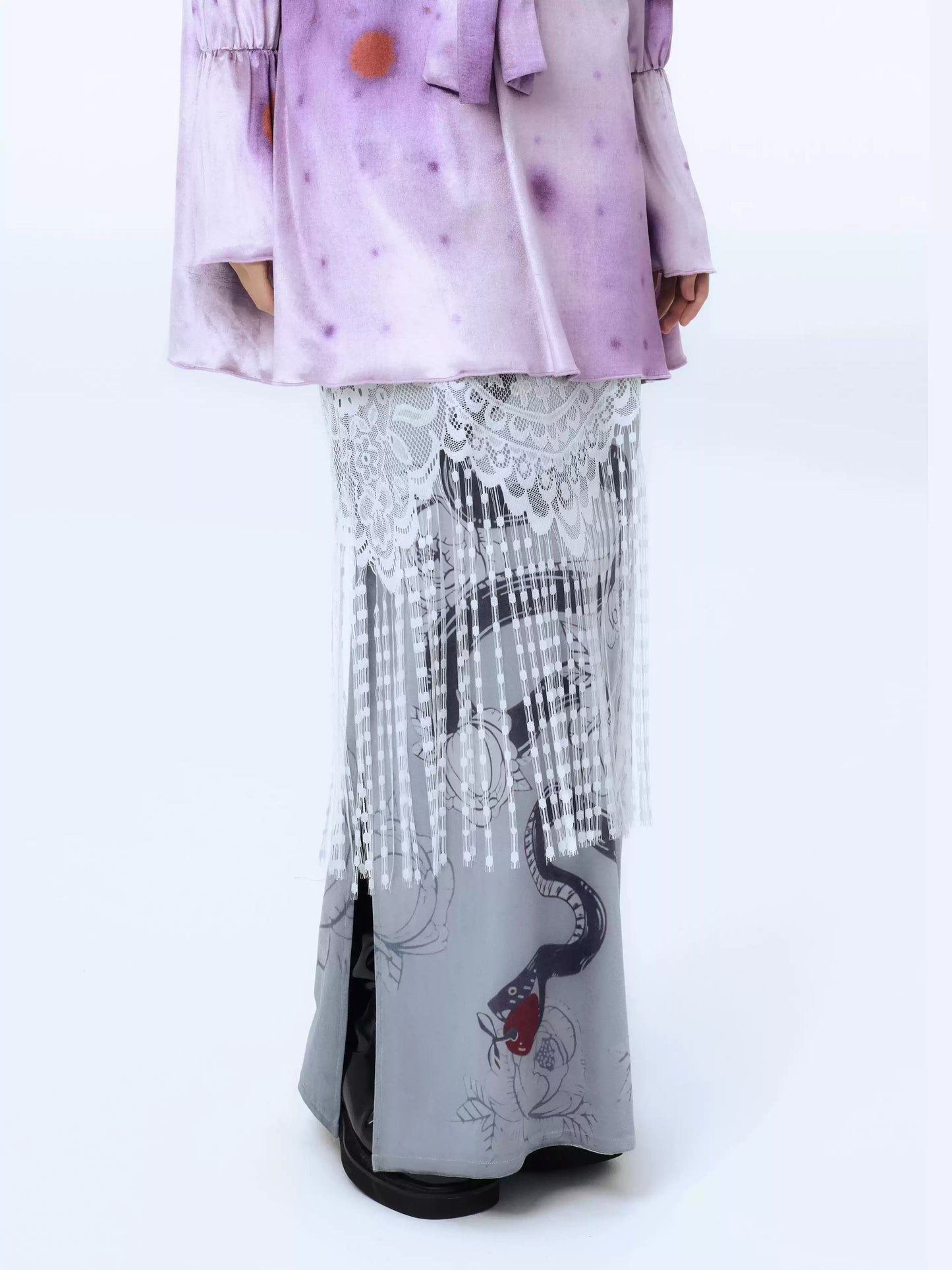 Year of the Snake Retro Velvet Skirt