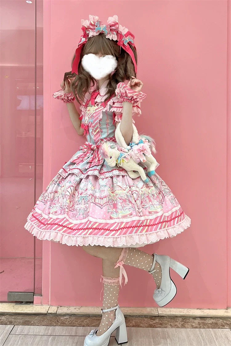 Candy Park Salopette Sweet Lolita Jumper Dress Set