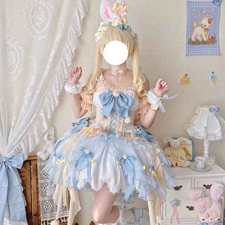 Magic Girl Lolita Yellow&Blue Dress