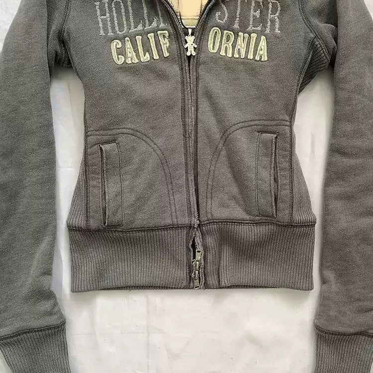 retro gray printed sweatshirt