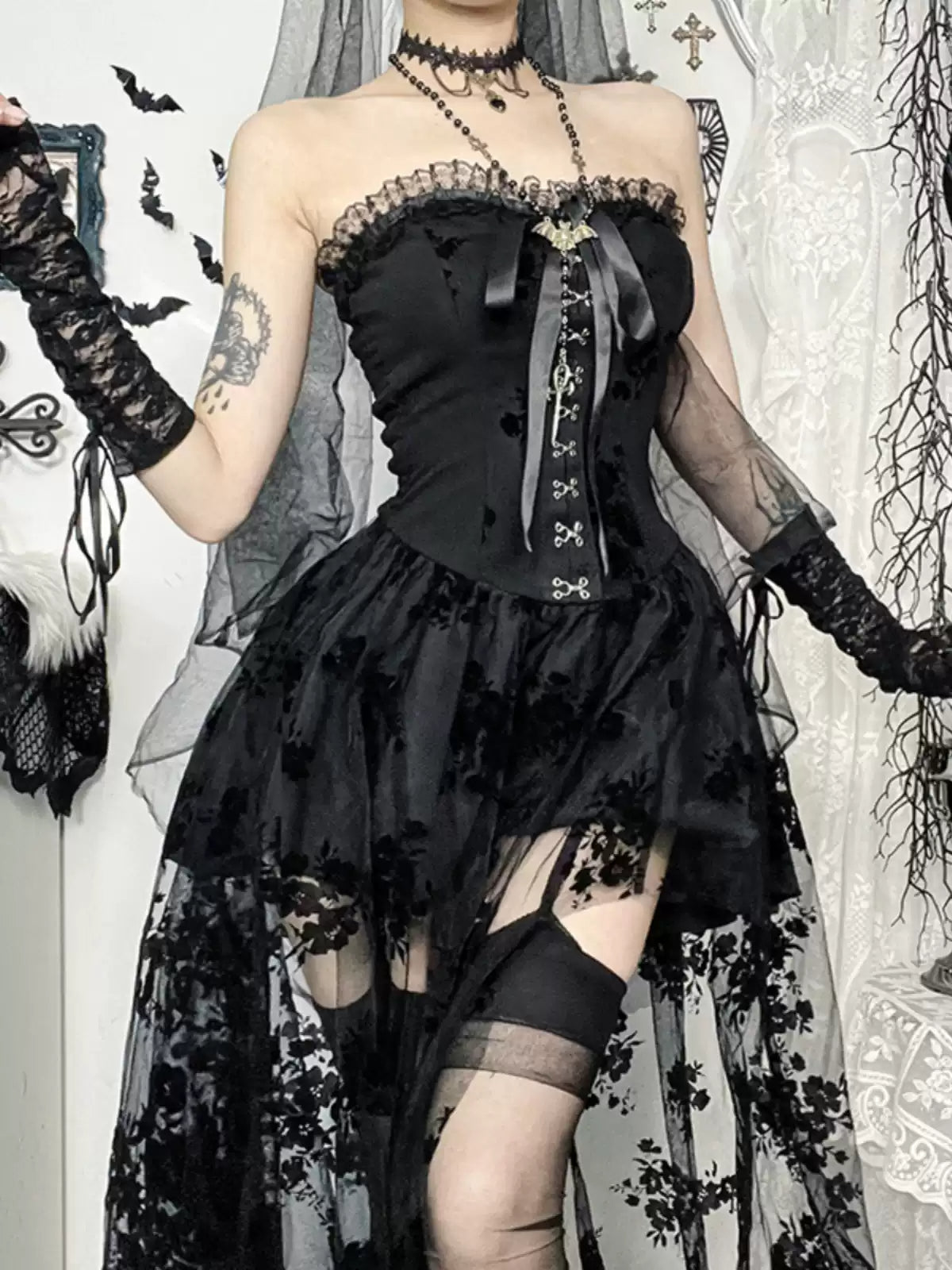 Gothic Mesh Corset Dress