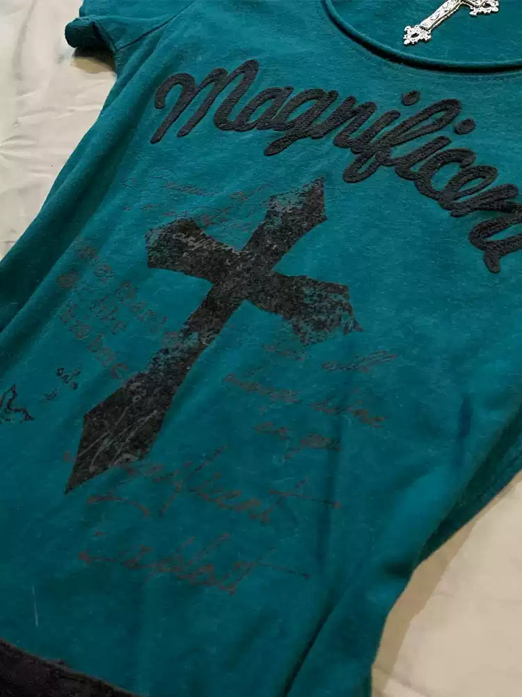 Dark blue cross T-shirt