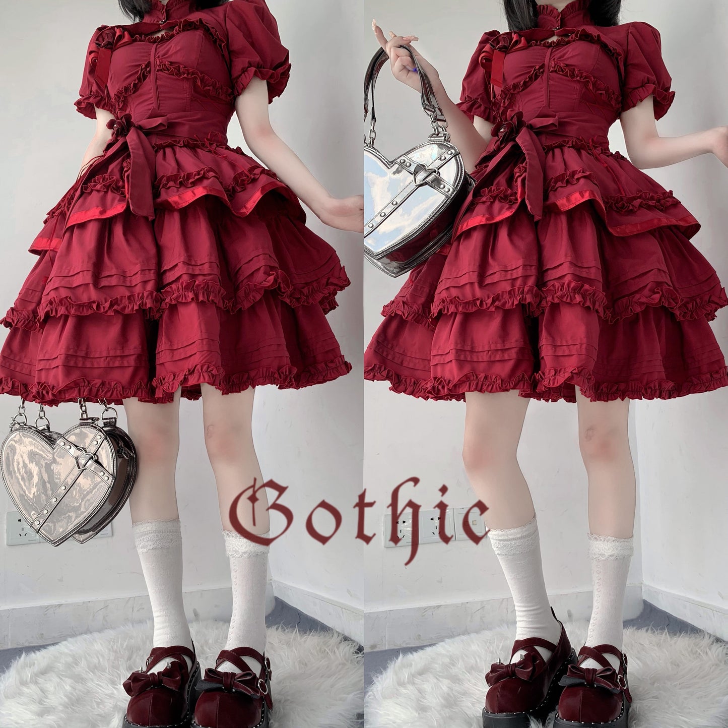 Gothic Lolita JSK Dress Christmas Short Sleeve Bolero