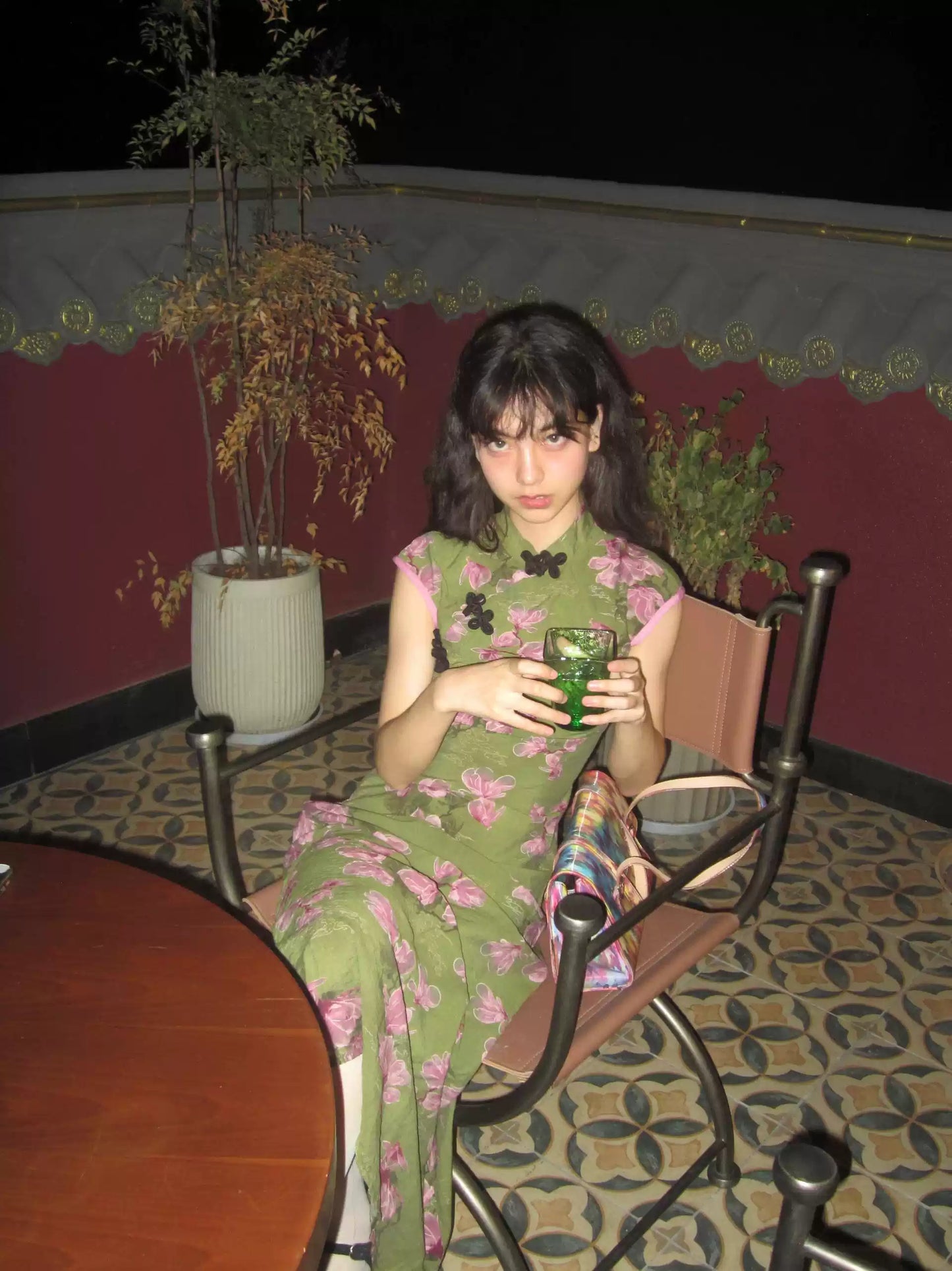 Chinese Style Diagonal Cheongsam Dress