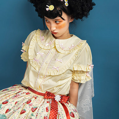 Kawaii Lolita Shirt Soft Girl Short-sleeved