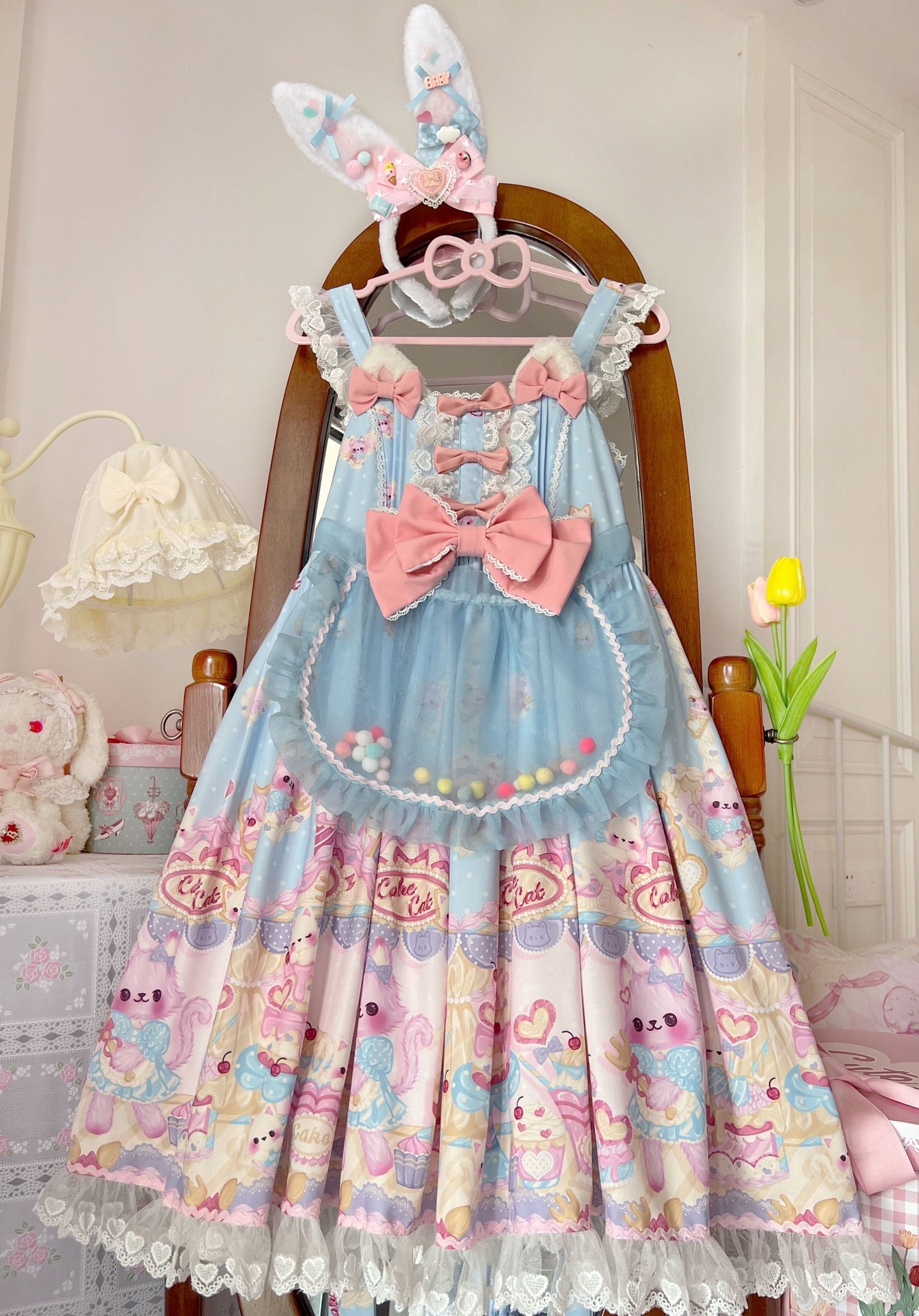 Cute Lolita Cat Printed Sweet JSK Dress