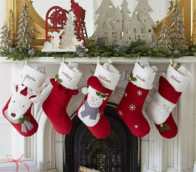 Customizable names Velveteen Christmas Socks