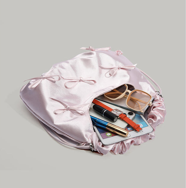 Coquette Bows Pleated Crossbody Bag