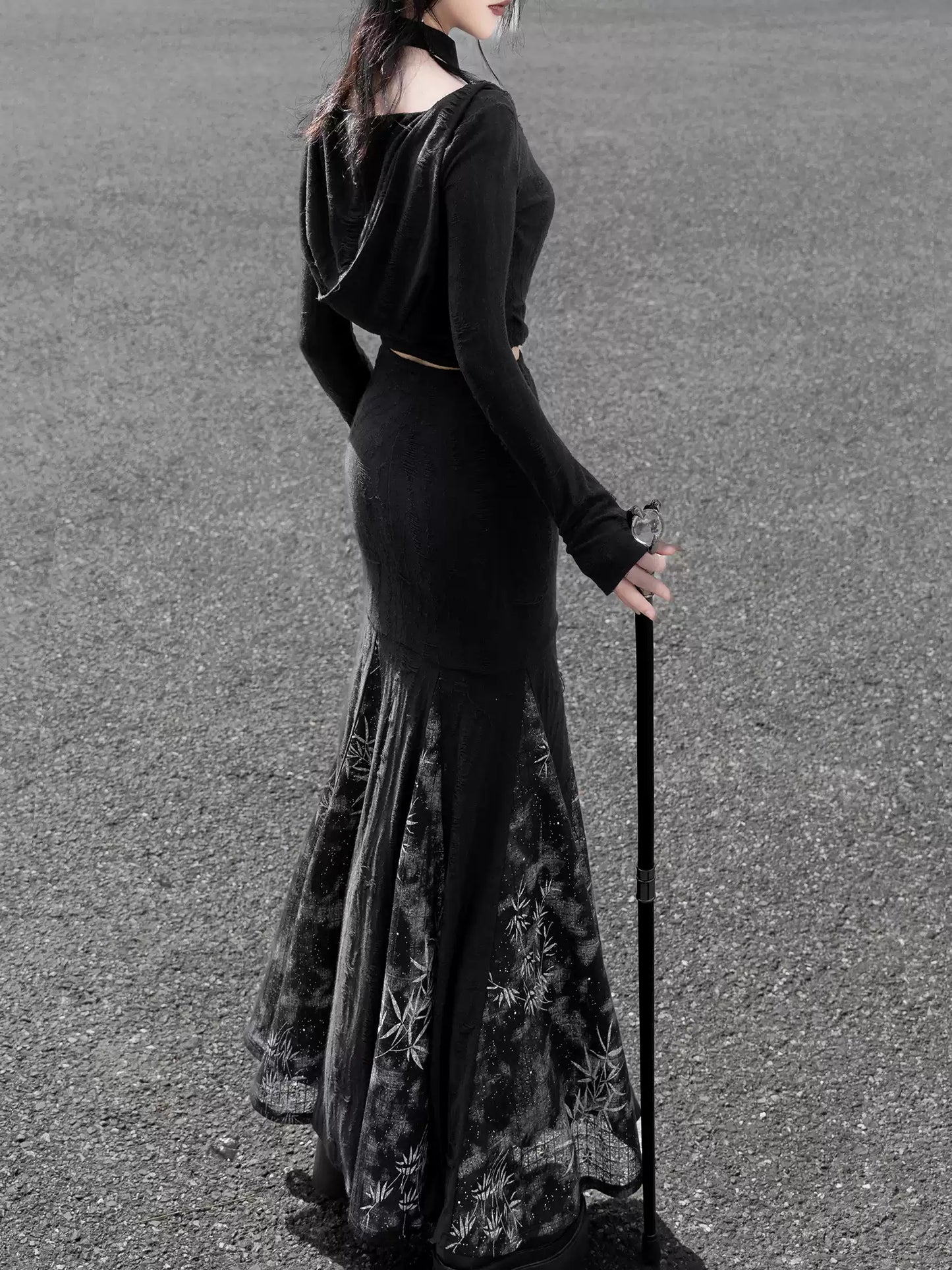 Wasteland Style Black Cheongsam Top