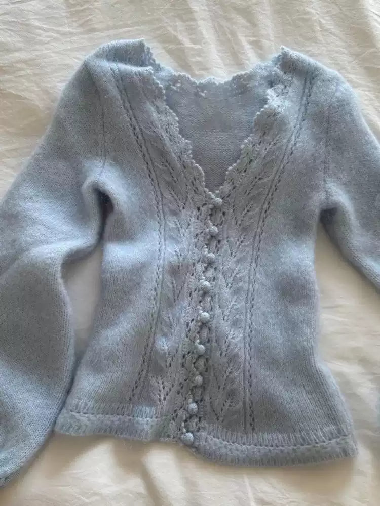Retro Soft Waxy Blue Sweater